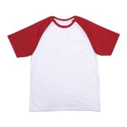 Tričko JSubli Apparel - 2XL - bílé s červenými rukávy sublimace termotransfer