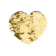 Dvoubarevné nažehlovací flitry na sublimaci srdce 12x10,5 cm zlaté sublimace termotransfer