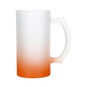 Sklenice na pivo s barevným gradientem matná - 470 ml - oranžová sublimace termotransfer