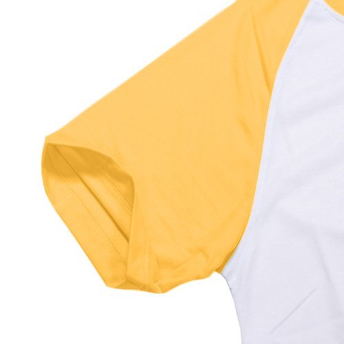 Tričko JSubli Apparel - M - bílé se žlutými rukávy sublimace termotransfer - 2