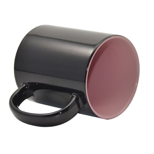 Magický hrnek 330 ml A+ černý s barevným vnitřkem - růžový sublimace termotransfer - 3