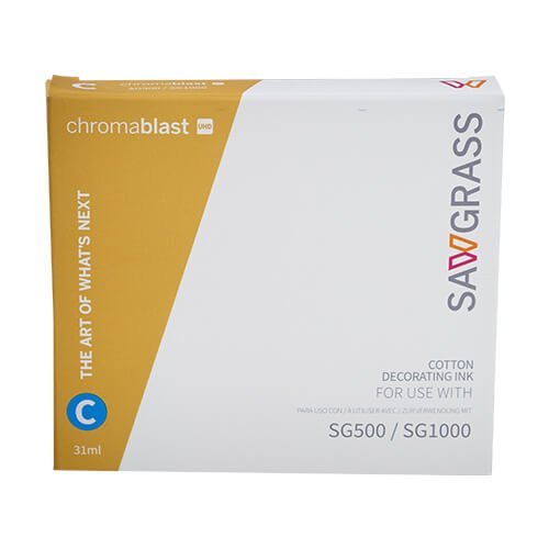 Chromablast-UHD gelový inkoust na potisk bavlny Ricoh SG500/SG1000 Cyan/Azurová 31 ml - 2