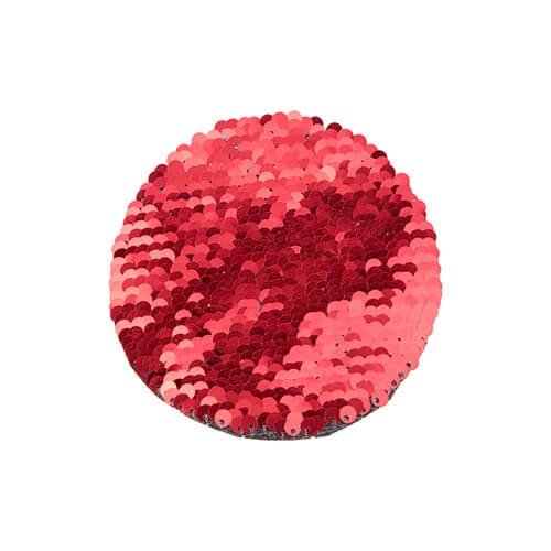 Dvoubarevné nažehlovací flitry na sublimaci kruh 10 cm červená sublimace termotransfer - 1