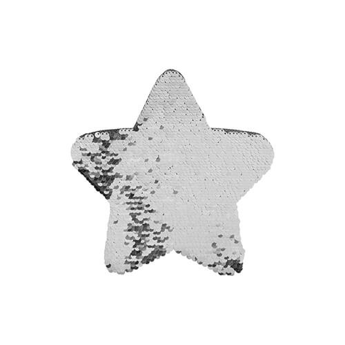 Dvoubarevné nažehlovací flitry na sublimaci hvězda 18x18 cm stříbrný sublimace termotransfer - 1