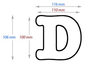Dekorativní písmeno "D", MDF - sublimace termotransfer - 3