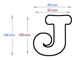 Dekorativní písmeno "J", MDF - sublimace termotransfer - 3