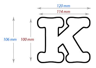 Dekorativní písmeno "K", MDF - sublimace termotransfer - 3