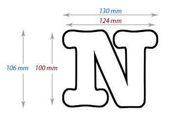 Dekorativní písmeno "N", MDF - sublimace termotransfer - 3
