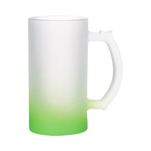 Sklenice na pivo s barevným gradientem matná - 470 ml - zelená sublimace termotransfer - 1