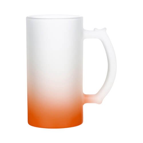 Sklenice na pivo s barevným gradientem matná - 470 ml - oranžová sublimace termotransfer - 1