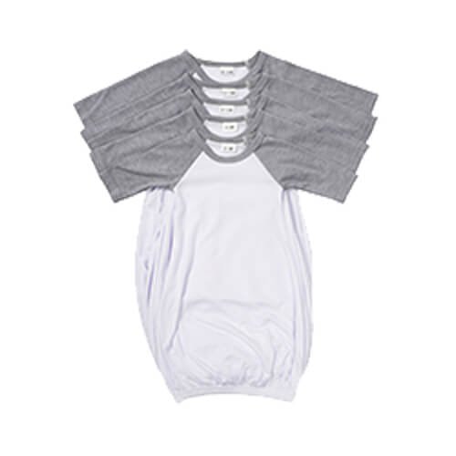 Kojenecká košile na spaní s šedým dlouhým rukávem - S (0-3 měsíce) sublimace termotransfer - 1