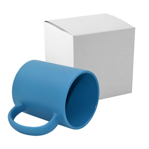 Hrnek 330 ml matný - modrý s krabičkou sublimace termotransfer - 1