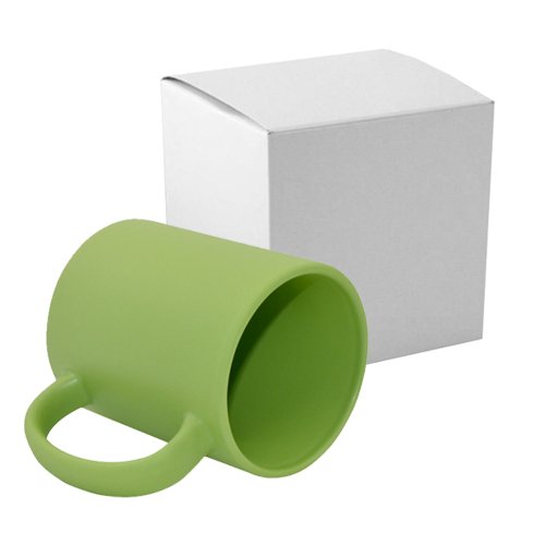 Hrnek 330 ml matný - zelený s krabičkou sublimace termotransfer - 1
