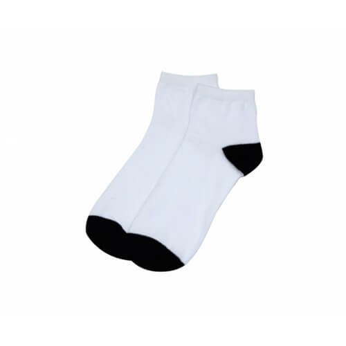 Ponožky dámské bílé - černá pata a špička - 20 cm sublimace termotransfer - 1