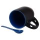 Magický hrnek 330 ml A+ černý matný s barevným vnitřkem a lžičkou - tmavě modrý sublimace termotransfer - 3