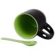 Magický hrnek 330 ml A+ černý matný s barevným vnitřkem a lžičkou - světle zelený sublimace termotransfer - 3