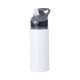 Láhev hliníková 650 ml bílá - černo-šedý uzávěr sublimace termotransfer - 2