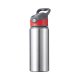 Láhev hliníková 650 ml stříbrná - červeno-šedý uzávěr sublimace termotransfer - 1