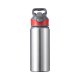 Láhev hliníková 650 ml stříbrná - červeno-šedý uzávěr sublimace termotransfer - 2