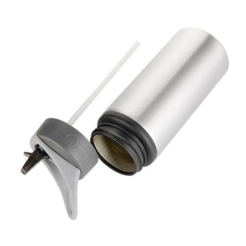 Láhev hliníková 650 ml s uchem - stříbrná sublimace termotransfer