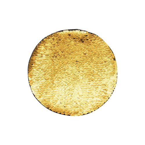 Dvoubarevné nažehlovací flitry na sublimaci kruh 19 cm zlatá sublimace termotransfer