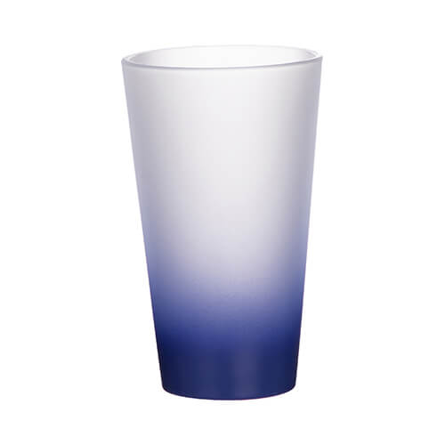 Velká latte sklenice matná s tmavě modrým gradientem 450 ml sublimace termotransfer