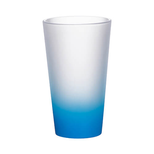 Sklenice Latte 450 ml matná - modrý gradient sublimace termotransfer