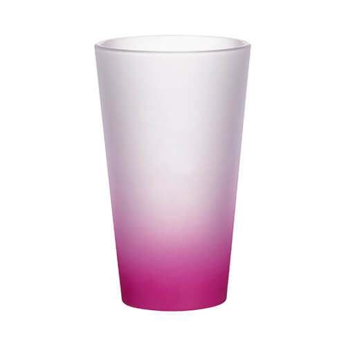 Velká latte sklenice matná s růžovým gradientem 450 ml sublimace termotransfer
