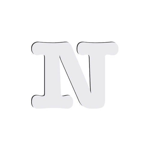 Dekorativní písmeno "N", MDF - sublimace termotransfer