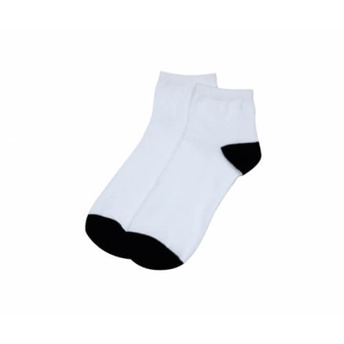 Ponožky kotníkové pánské bílé - černá pata a špička - 25 cm sublimace termotransfer