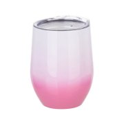 Termohrnek na svařené víno 360 ml bílý - růžový gradient sublimace termotransfer