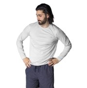 Pánské tričko SOLAR s dlouhým rukávem - L - Pearl Grey sublimace termotransfer