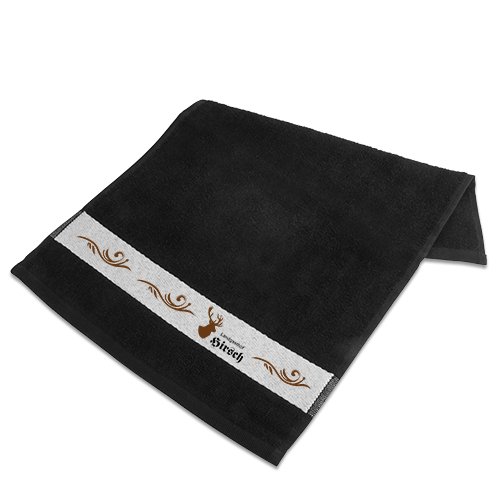 Bavlněný ručník 30x50 cm s polyesterovým rámečkem černý sublimace termotransfer - 2