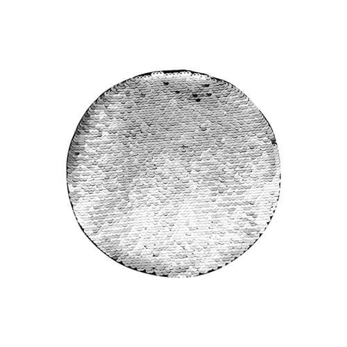Dvoubarevné nažehlovací flitry na sublimaci kruh 19 cm stříbrná sublimace termotransfer - 1