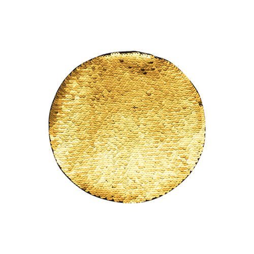 Dvoubarevné nažehlovací flitry na sublimaci kruh 19 cm zlatá sublimace termotransfer - 1