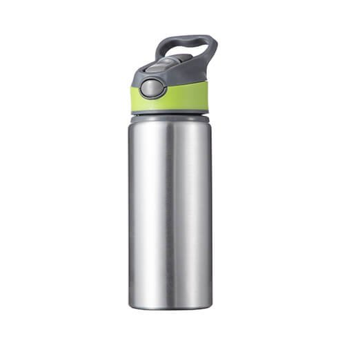 Láhev hliníková 650 ml stříbrná - zeleno-šedý uzávěr sublimace termotransfer - 1