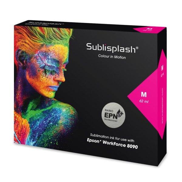 Sublimační inkoust Sublisplash EPN+ pro Epson WorkForce 8090, 62 ml magenta/purpurová - 1