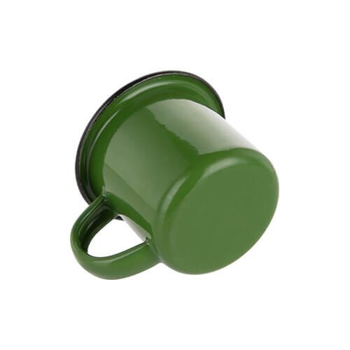 Kovový hrnek "Plecháček" 100 ml s černým lemem - zelený sublimace termotransfer - 4