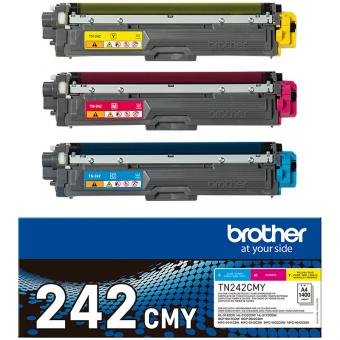 Sada 3 tonerů Brother TN-242 CMY (originální) cyan/azurová, magenta/purpurová, yellow/žlutá - 3 x 1 400 stran - 1