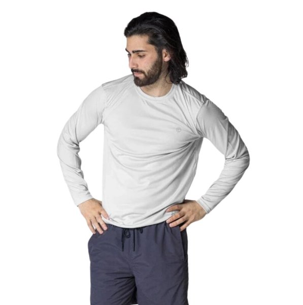 Pánské tričko SOLAR s dlouhým rukávem - 4XL - Pearl Grey sublimace termotransfer - 1