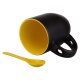 Magický hrnek 330 ml A+ černý matný s barevným vnitřkem a lžičkou - žlutý sublimace termotransfer - 3