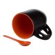 Magický hrnek 330 ml A+ černý matný s barevným vnitřkem a lžičkou - oranžový sublimace termotransfer - 3