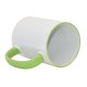 Bílý hrnek Max 500 ml A+ s barevným uchem a lemem - světle zelená sublimace termotransfer - 2