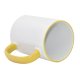 Bílý hrnek Max 500 ml A+ s barevným uchem a lemem - žlutá sublimace termotransfer - 2