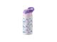Dětská láhev nerezová 360 ml se silikonovým brčkem bílá - fialový uzávěr sublimace termotransfer - 3