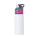 Láhev hliníková 650 ml bílá - růžovo-šedý uzávěr sublimace termotransfer - 2