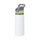 Láhev hliníková 650 ml bílá - zeleno-šedý uzávěr sublimace termotransfer - 1