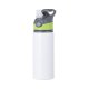Láhev hliníková 650 ml bílá - zeleno-šedý uzávěr sublimace termotransfer - 2