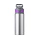 Láhev hliníková 650 ml stříbrná - fialovo-šedý uzávěr sublimace termotransfer - 2