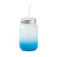 Sklenice "Mason Jar" 450 ml bez ouška matná - modrý gradient sublimace termotransfer - 1